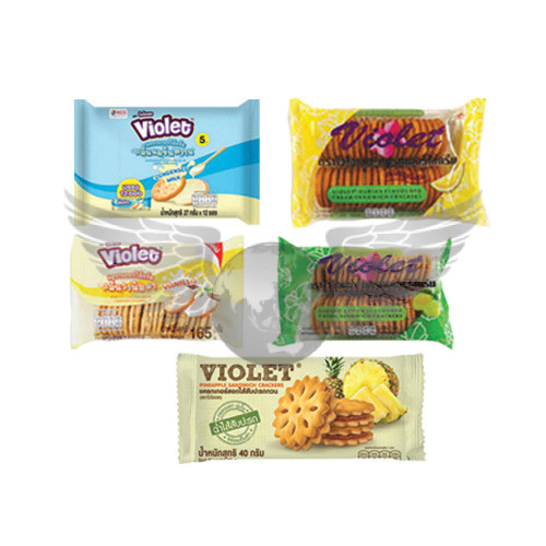 Violet Flavoured Cream Sandwich Crackers